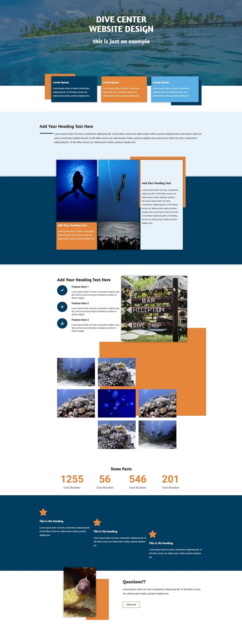 Dive resort homepage design